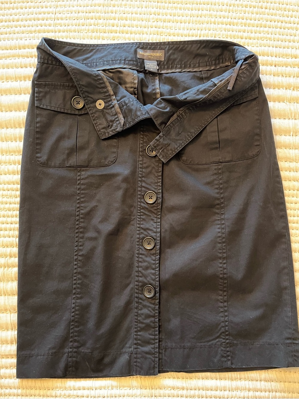 Banana Republic Black Button-Front Utility Skirt